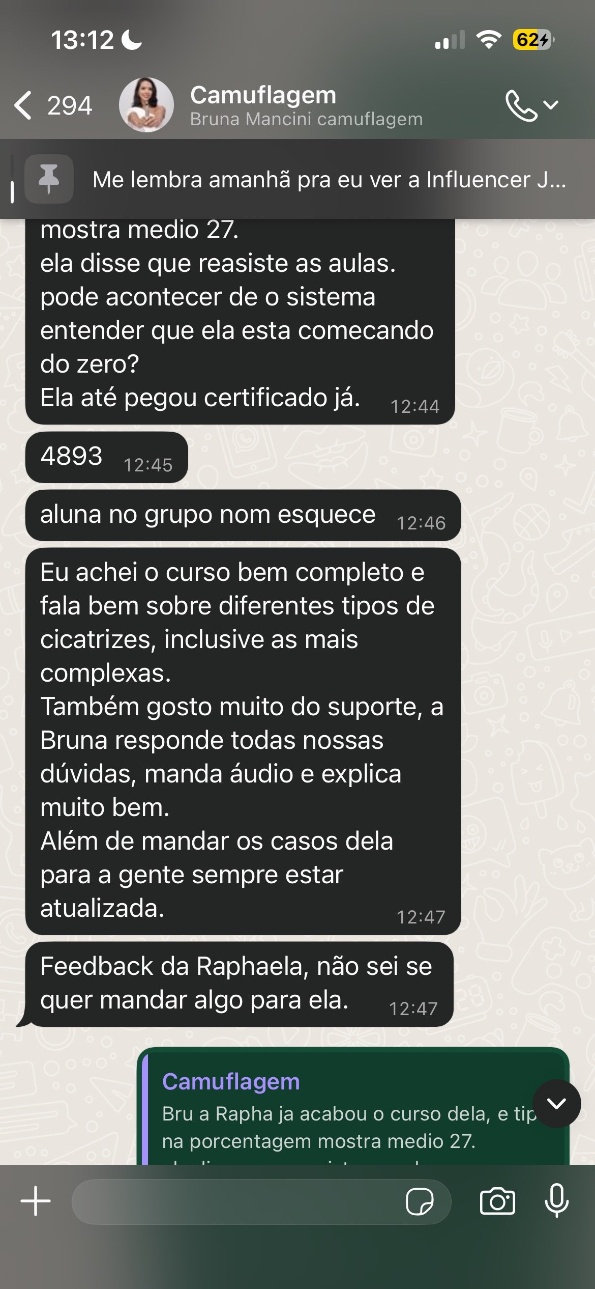 Feedback aluna Diamond