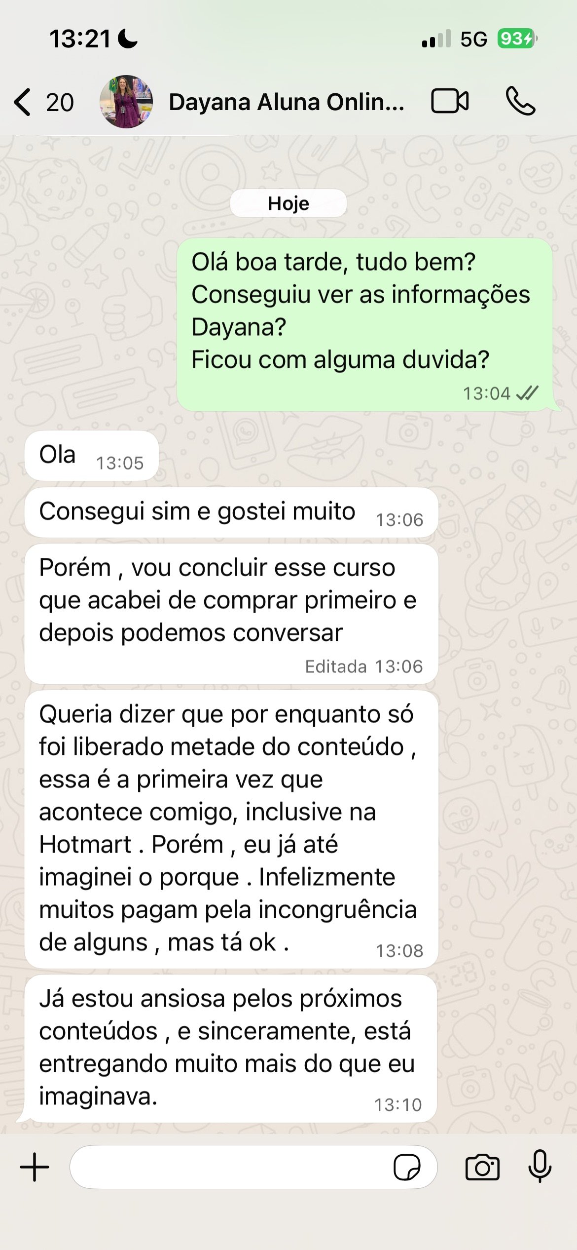 Feedback aluna Diamond